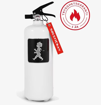 Brandsläckare 2kg Vit Med Svart Emblem från Solstickan