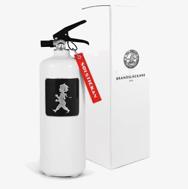 Brandsläckare 2kg Vit Med Svart Emblem från Solstickan