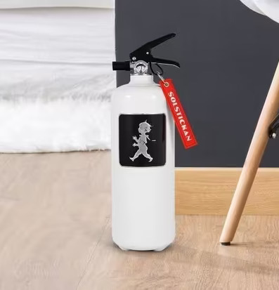 Brandsläckare 2kg Vit Med Svart Emblem från Solstickan