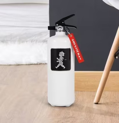 Brandsläckare 2kg Vit Med Svart Emblem från Solstickan