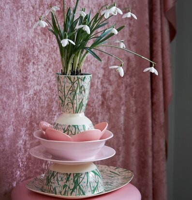 Liten Skål Snowdrop Print från Rice med snödroppsmönster