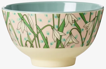Liten Skål Snowdrop Print från Rice med snödroppsmönster