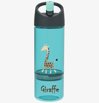 Barnflaska 2 in 1 Turkos från Carl Oscar med giraffmotiv
