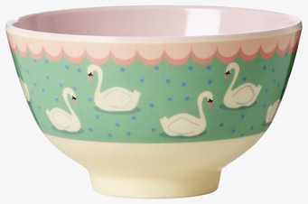 Liten Skål Swan Print från Rice med svanmönster och färger