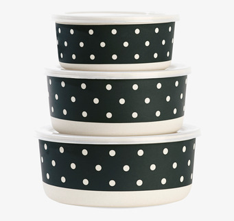 Skålar Black/White Dots 3-Pack från Miss Etoile, staplade