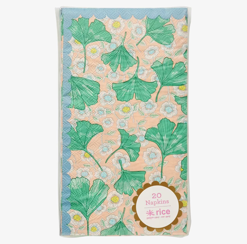 Servetter Leaves & Flower från Rice med färgglatt blommönster