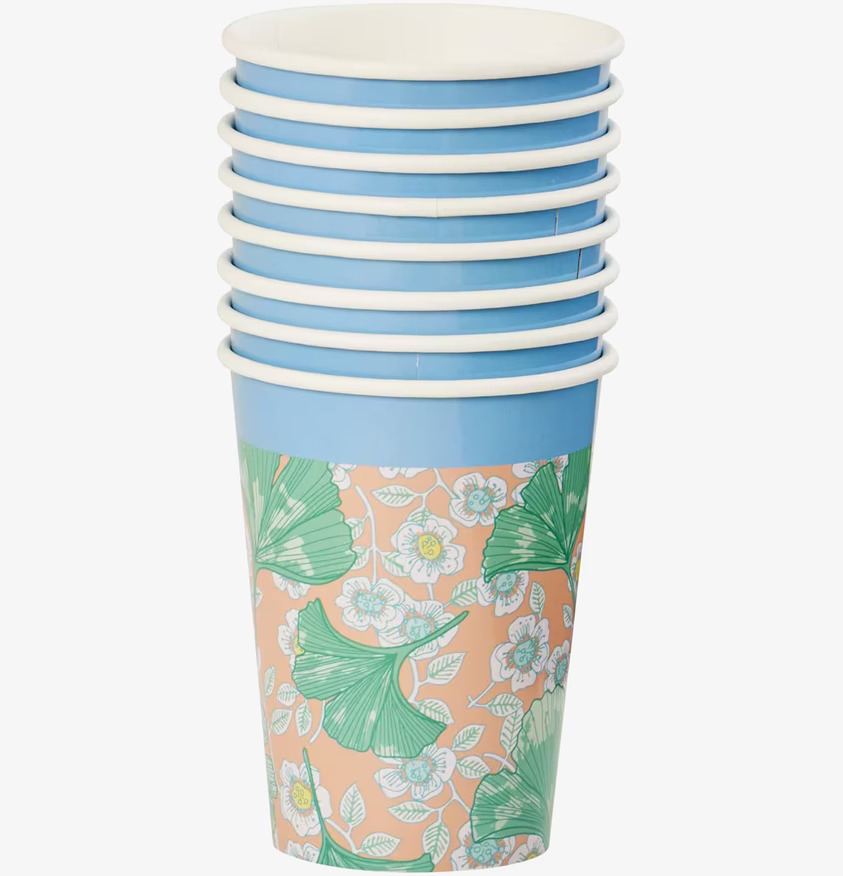 Pappersmuggar Leaves & Flower från Rice med blommönster