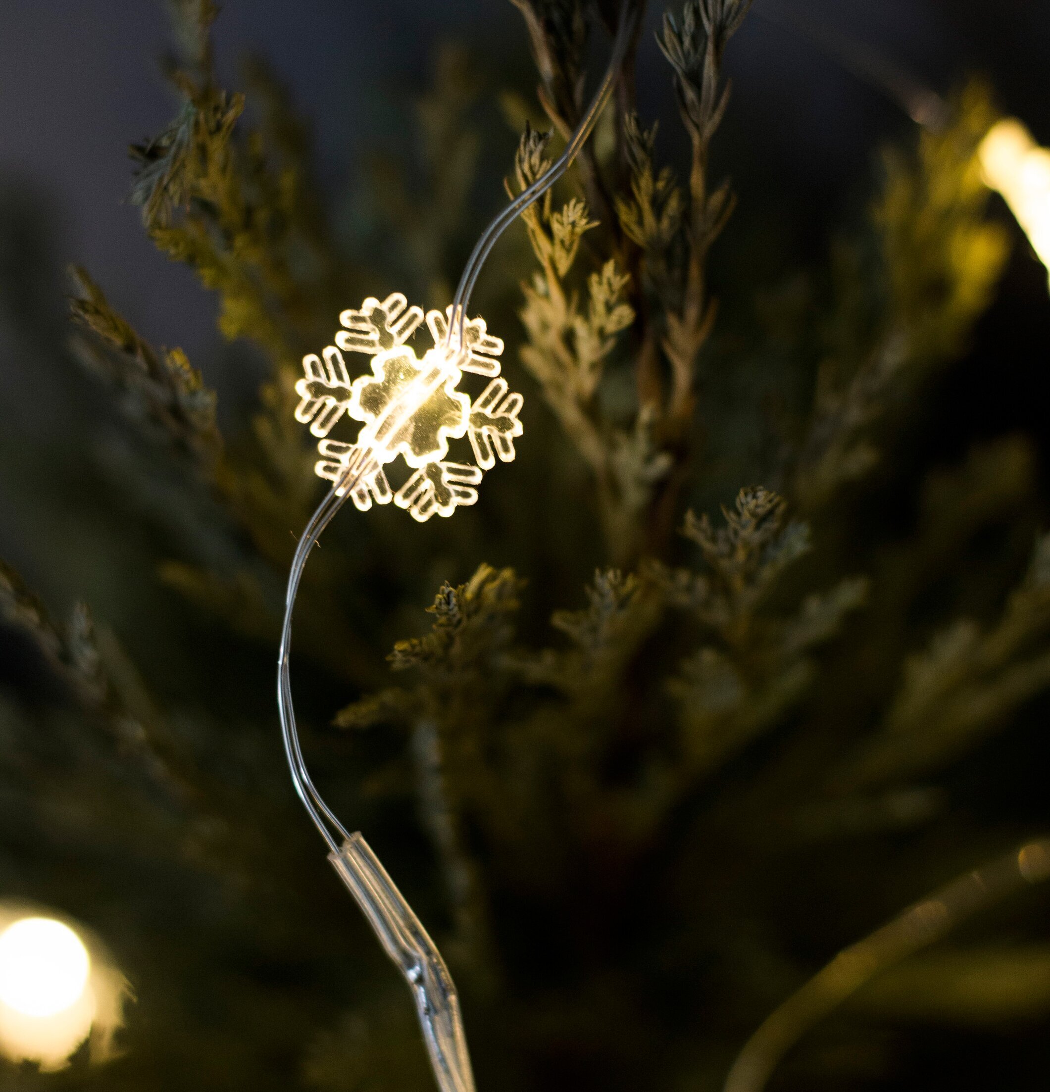 Ljusslinga Stjärna-Snöflinga från Storefactory i grön växt