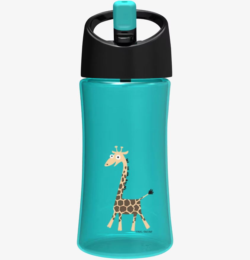 Vattenflaska Turkos från Carl Oscar med giraffillustration