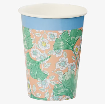 Pappersmuggar Leaves & Flower från Rice med blommönster