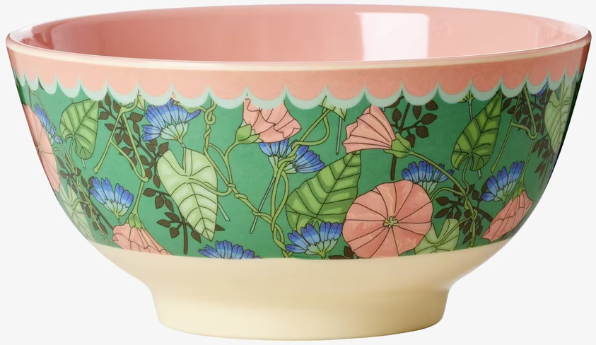 Skål Bindweed Print från Rice med färgglatt blomstertryck