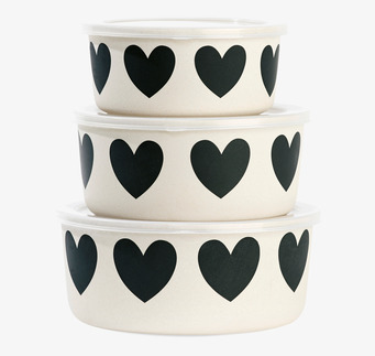Skålar Big Hearts 3-Pack från Miss Etoile i olika storlekar