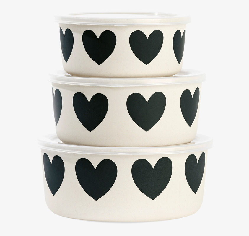 Skålar Big Hearts 3-Pack från Miss Etoile i olika storlekar