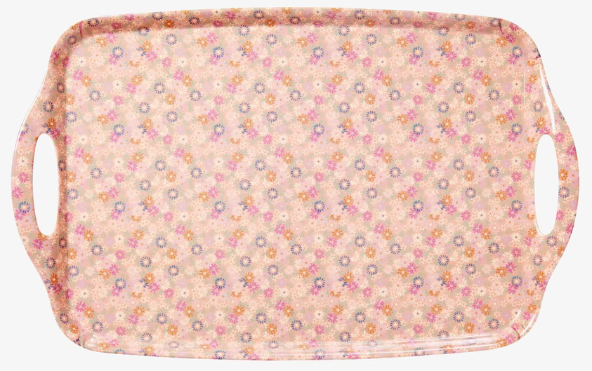 Bricka Korall Tiny Florals Print från Rice med blommönster