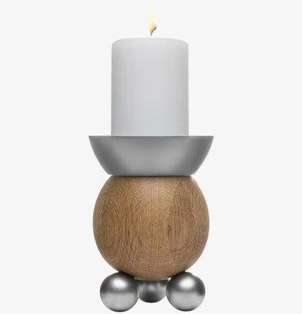 Oval Oak Ljusstake från Sagaform i ek och metall