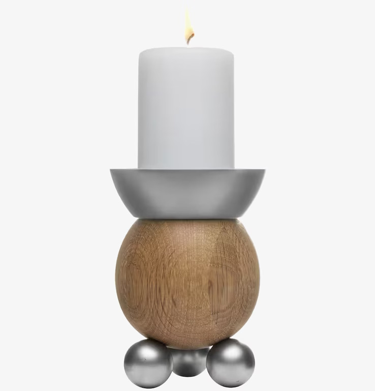 Oval Oak Ljusstake från Sagaform i ek och metall