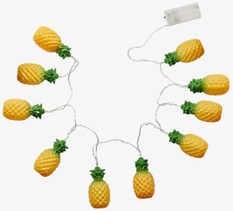 Ljusslinga LED Ananas från Rice med 10 gula ananaslampor
