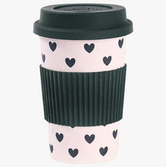 Mugg Take Away Hearts från Miss Etoile med hjärtmönster
