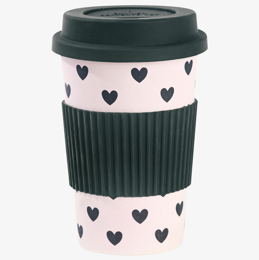 Mugg Take Away Hearts från Miss Etoile med hjärtmönster