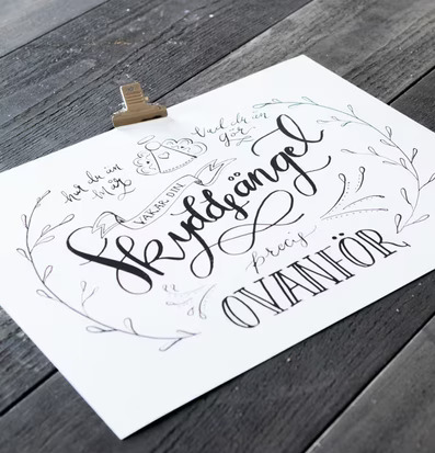 Print - Skyddsängel från Majas Cottage med elegant design