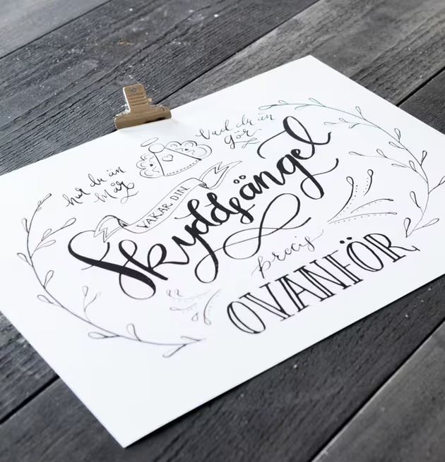 Print - Skyddsängel från Majas Cottage med elegant design