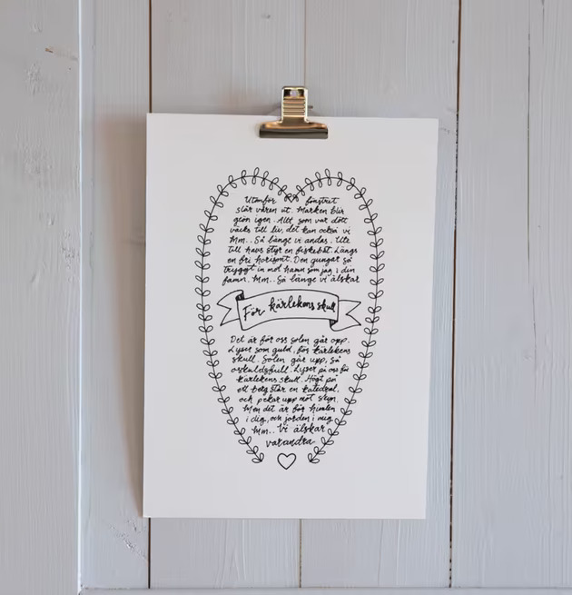 Print - För Kärlekens Skull från Majas Cottage med hjärta