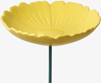 Fågelbad Keramik Gul från Rice i form av en blomma