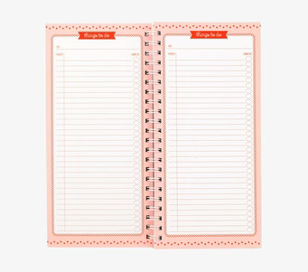 Big Wire-O To-Do Notebook från Rice med prickig rosa omslag