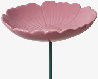 Fågelbad Keramik Rosa från Rice i blomformad design