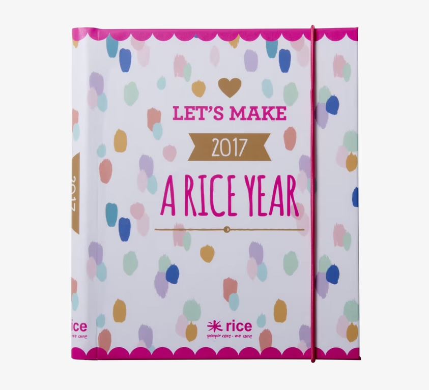 A6 Wire-O Year Diary 2017 från Rice med färgglatt omslag