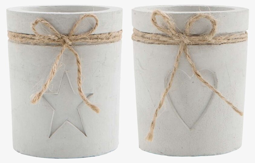 Ljusstake Hjärta & Stjärna från IB Laursen i betong