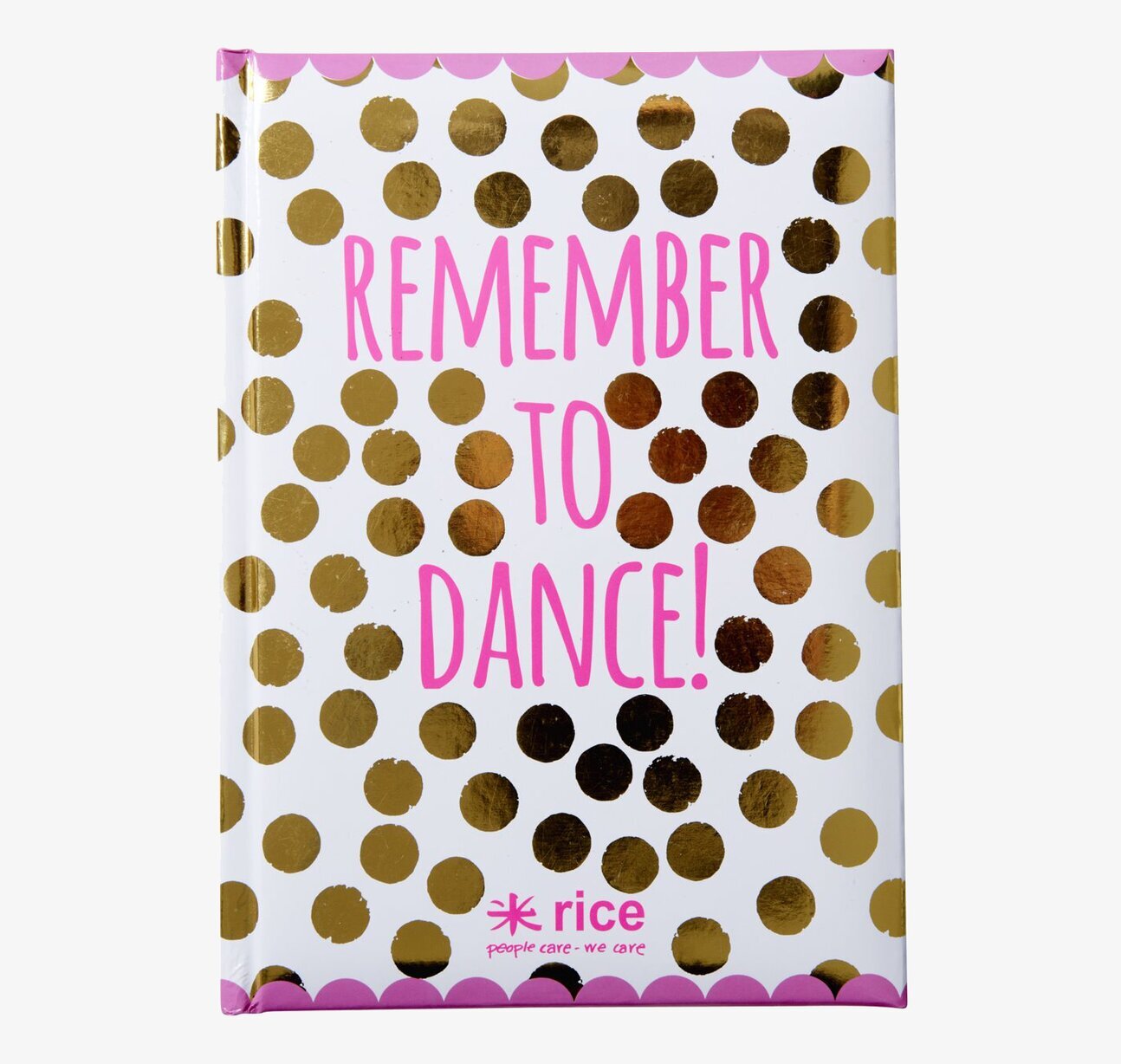 A5 Notebooks från Rice med vit pärm och guldfärgade cirklar