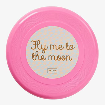Frisbee Rosa från Rice med rosa färg och dekorativ etikett