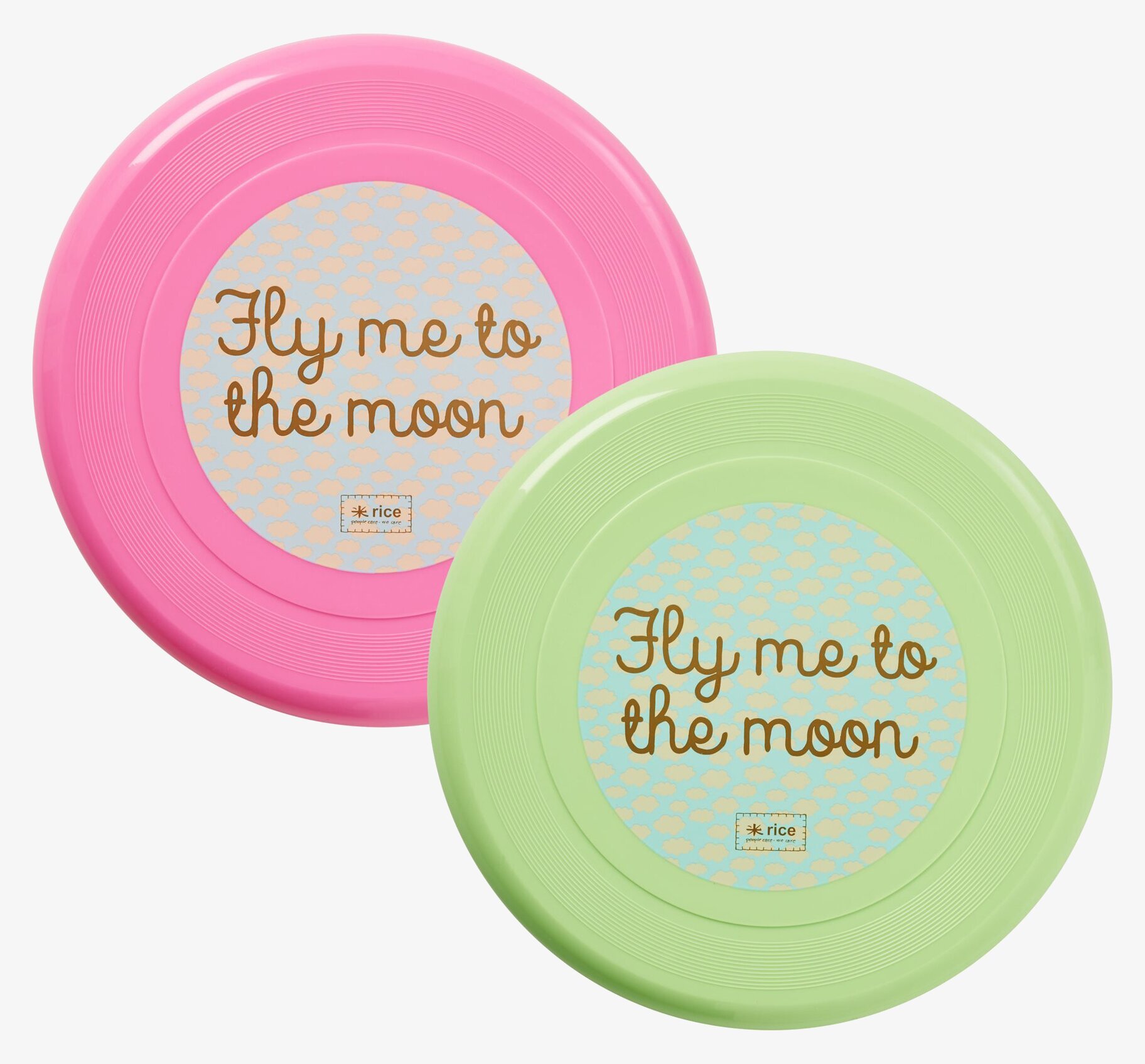 Frisbee Pastellgrön från Rice med texten Fly me to the moon