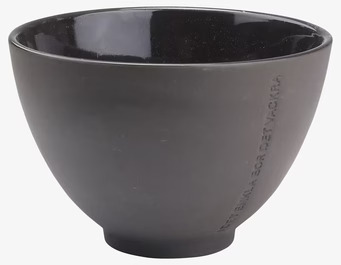 Skål Stengods Mörkgrå från Ernst med ingraverad text