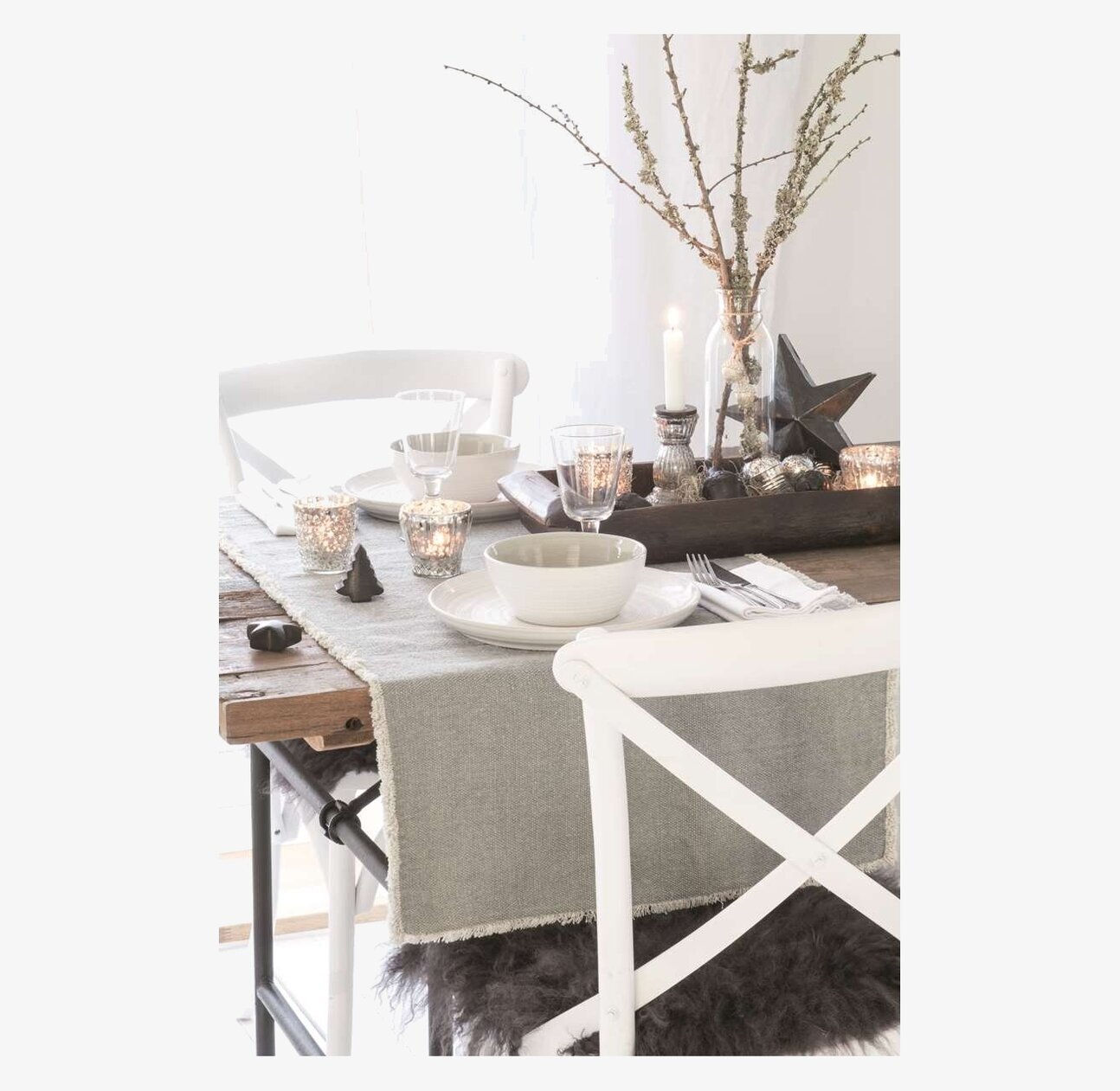 Trästjärna från IB Laursen i rustik bordsdekoration