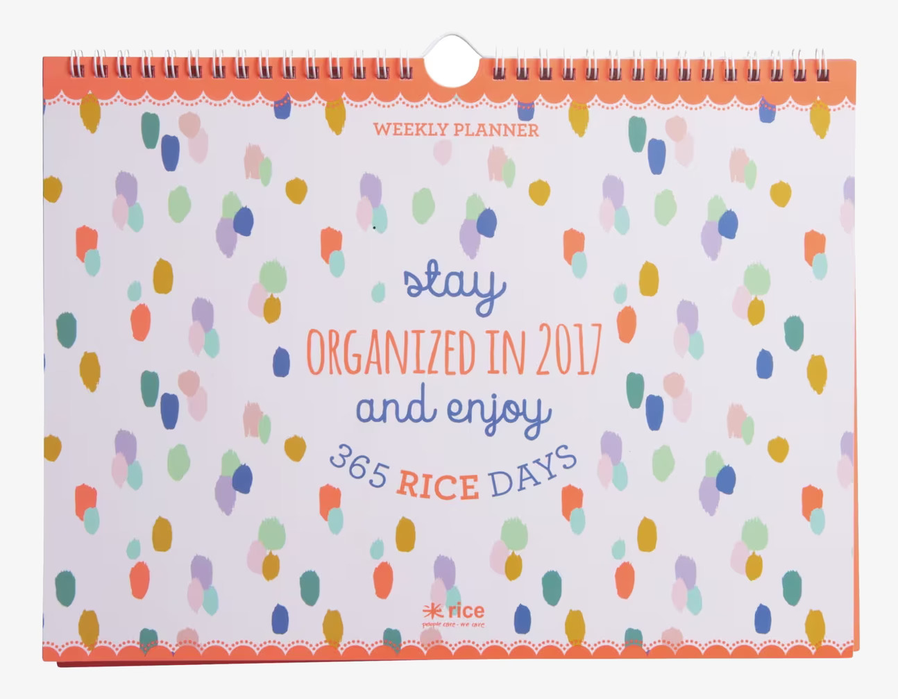 Weekly Planner 2017 från Rice med färgglatt och lekfullt omslag