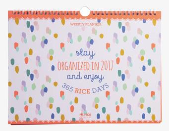 Weekly Planner 2017 från Rice med färgglatt och lekfullt omslag