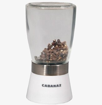Salt och pepparkvarn vit från Cabanaz med glas och metall