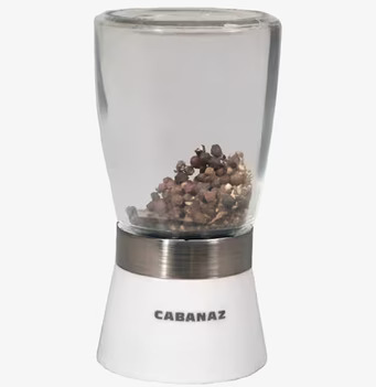 Salt och pepparkvarn vit från Cabanaz med glas och metall