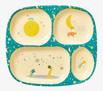 Barntallrik Boys Universe Print från Rice med rymdmotiv