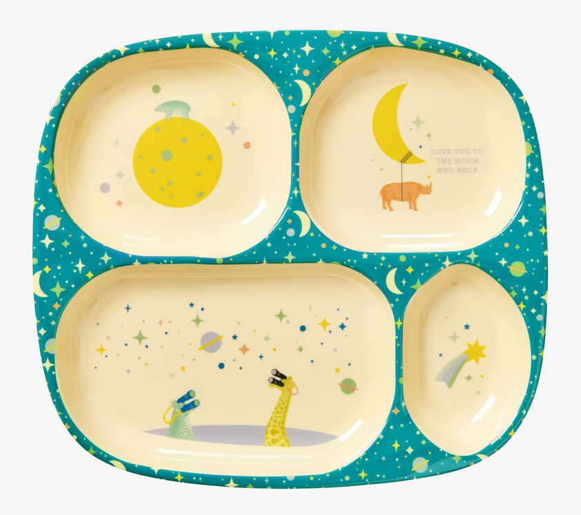 Barntallrik Boys Universe Print från Rice med rymdmotiv