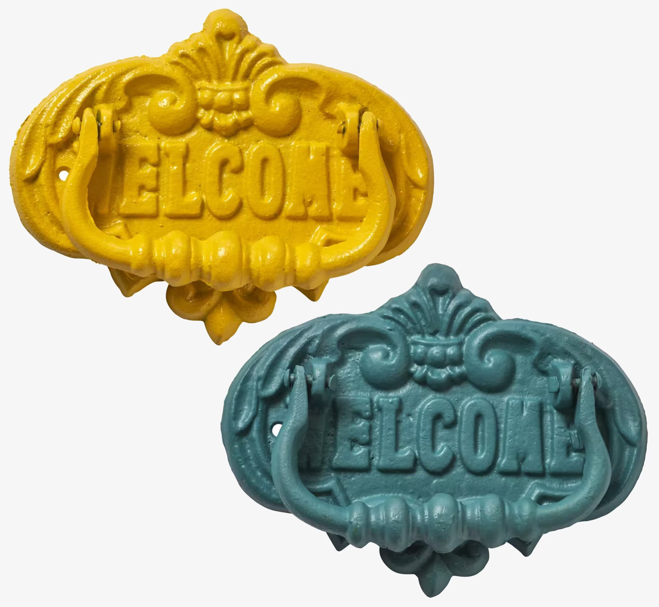 Dörrknackare Gul från Rice bredvid turkos variant