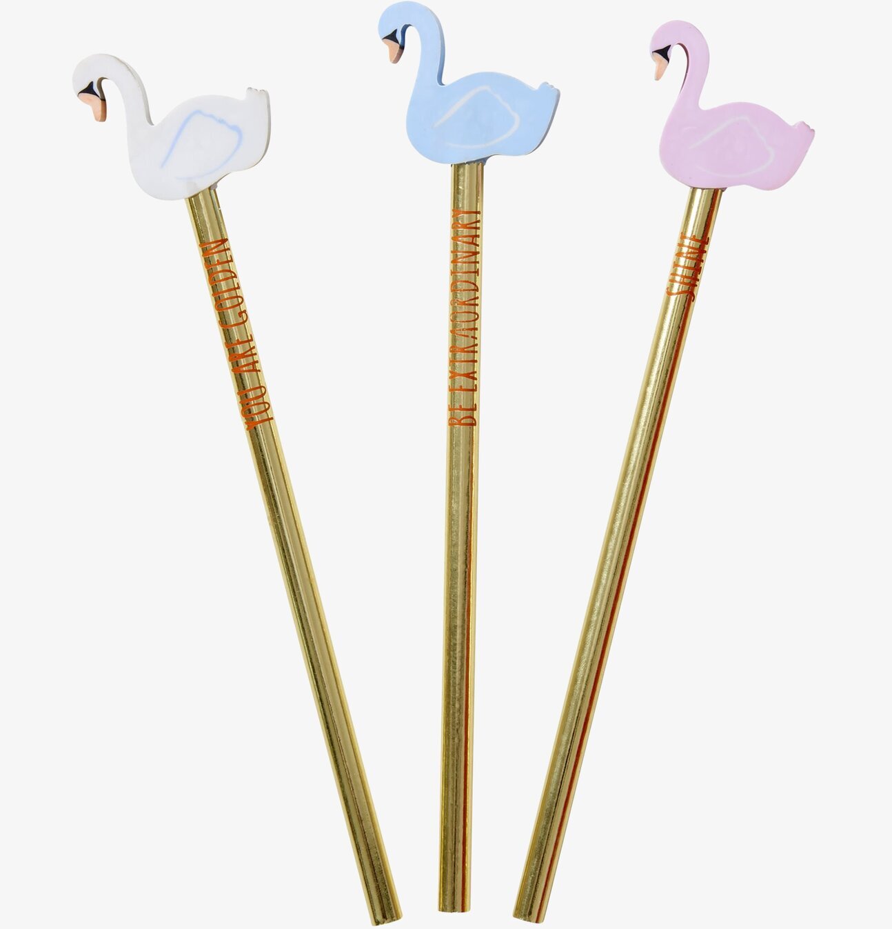 Blyertspenna Inkl Sudd Swan från Rice med guldfärgad kropp