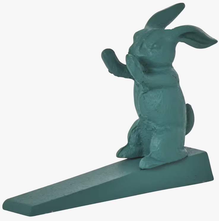 Dörrstopp Grön/Blå från Rice, kaninfigur i robust material