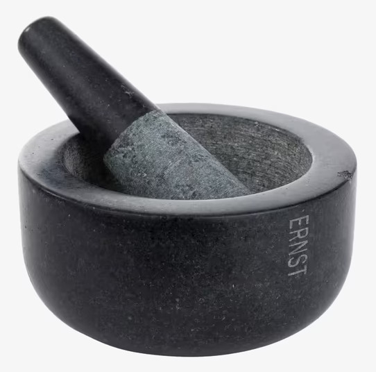 Mortel Svart Granit L från Ernst på en neutral bakgrund