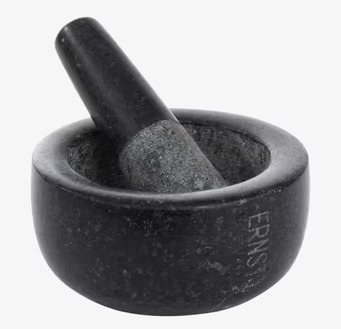 Mortel Svart Granit S från Ernst i svart granit med stöt