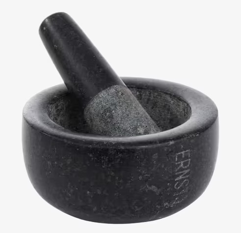 Mortel Svart Granit S från Ernst i svart granit med stöt