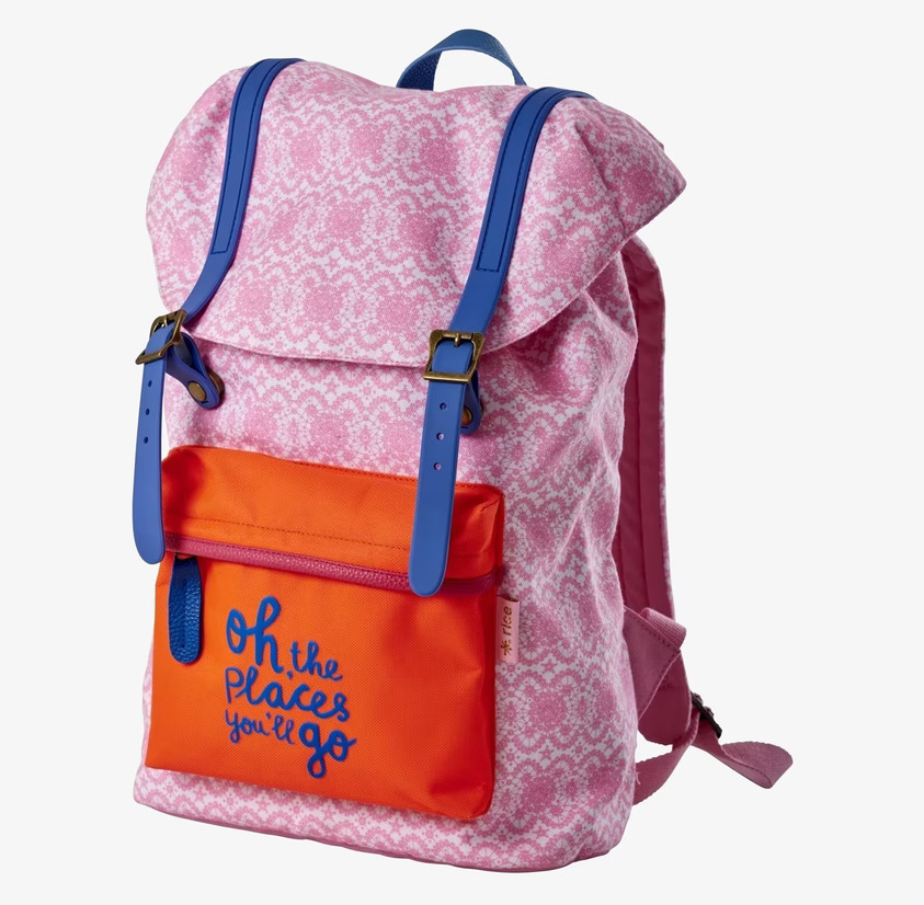 Ryggsäck Pink Lace Print från Rice med rosa spetsmönster