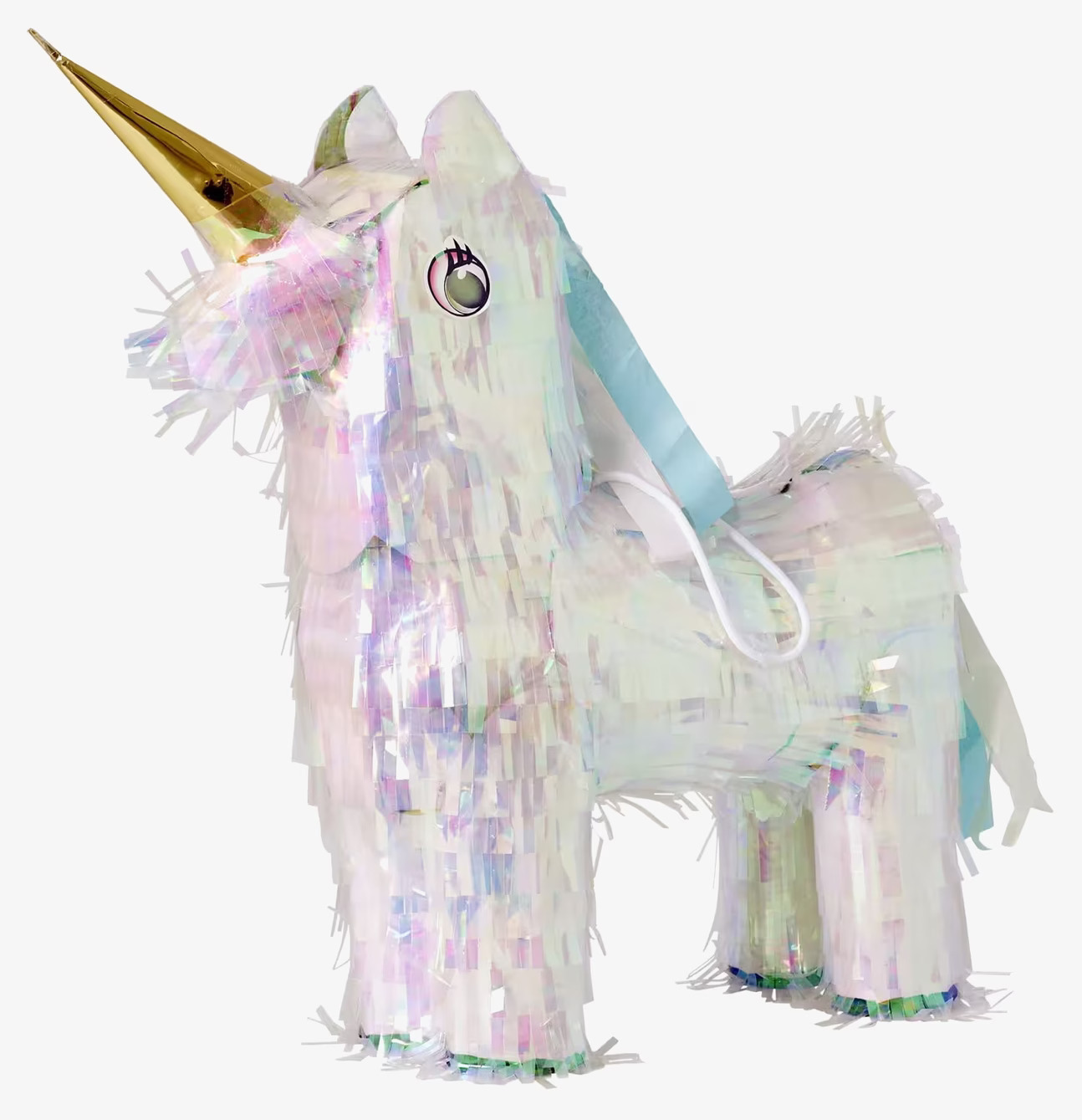 Pinata Enhörning från Rice med holografisk yta och gyllene horn